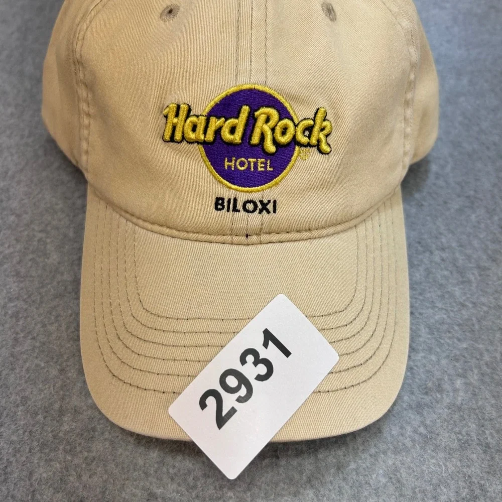 Hard Rock Hotel Biloxi Adult Tan Hard Rock Hat Embroidered Elastic OSFM